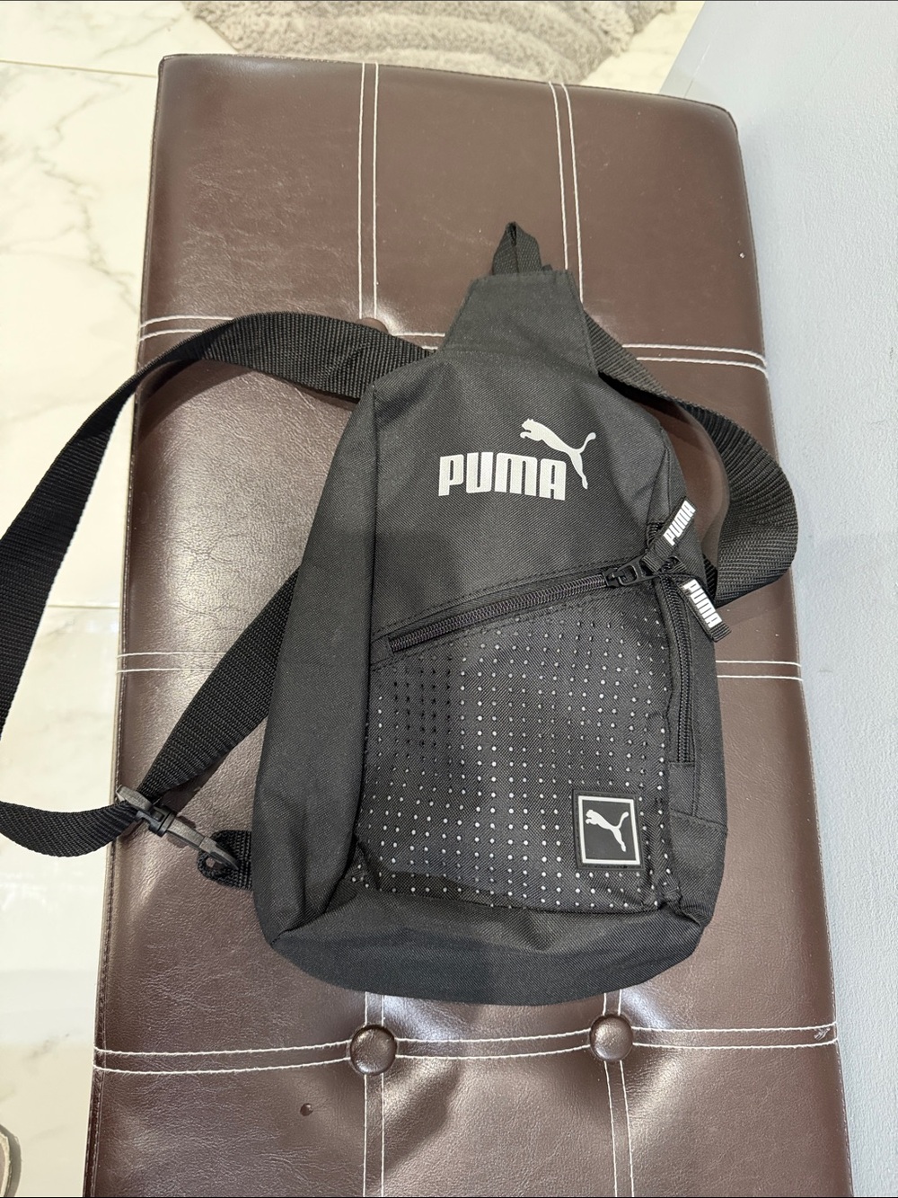 Puma Black Sling Belt Bag with White Logo